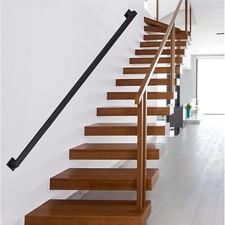 Black Metal Handrail for Stairs Square Staircase Hand Railing 360cm 12 ft