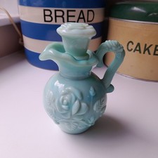 Vintage Retro Avon Empty Perfume Bottle Blue Glass Stopper Collectable Decor
