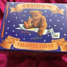  Teddy's Treasure Chest,vintage 1997,Bear, Poster , Blocks,puzzle, Color Pencil,