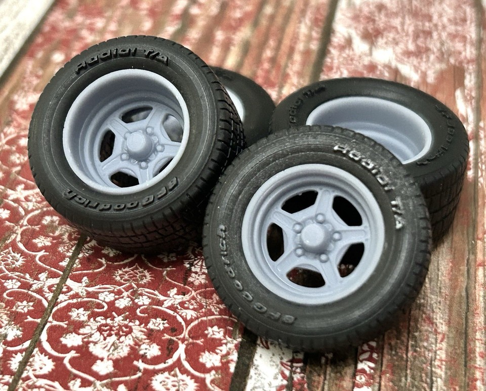 1/24 Scale: 15-inch “Billet Street Lites” Resin Wheels W/ Wide Rear ...