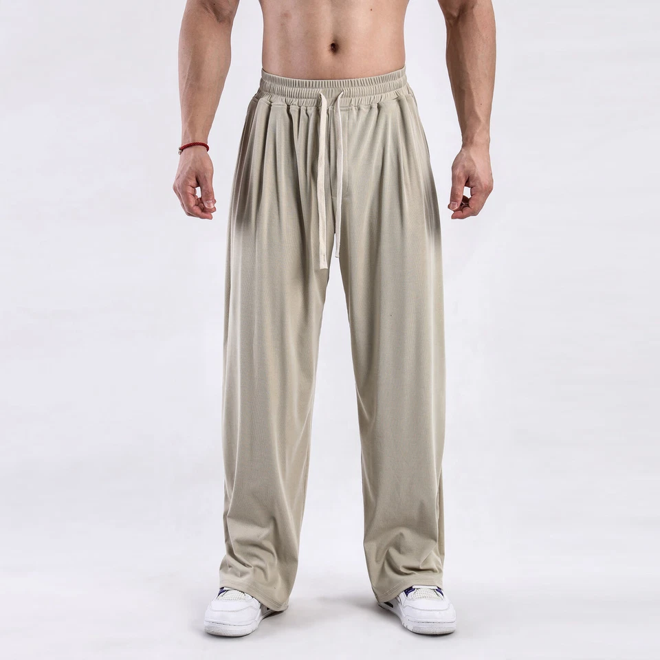 Men's Loose Sports Wide Leg Trousers American Street Casual Cool Straight Pants - Image 3 of 4