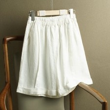 Plus Size Ladies Womens Trousers Elastic Waist cotton Casual Loose Summer Shorts