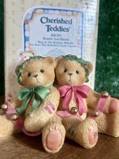    Enesco Cherished Teddies Bonnie And Harold 1998 Ring In The Holidays With Me
