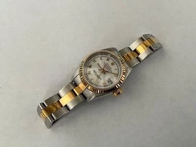 ROLEX OYSTER PERPETUAL DATEJUST 2 TONE 69173 LADIES 100% ORIGINAL STEEL GOLD