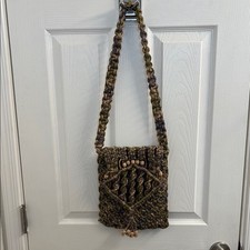 Gorgeous Handcrafted Multicolor Macram Crochet Bag - One of a Kind BOHO