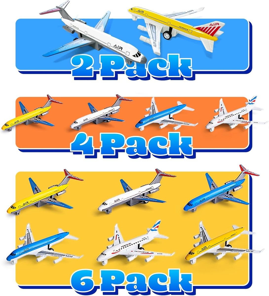 Airplane Toys, Metal Plane Pull Back Toys for 3 4 5 6 Years