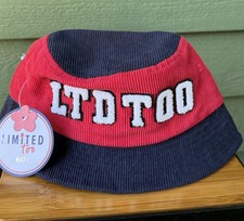 Girls Limited Too red and blue corduroy bucket hat
