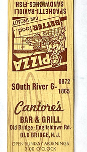 OLD BRIDGE, NJ 1950'S- CANTORE'S BAR & GRILL, ENGLISHTOWN ROAD, NEW JERSEY