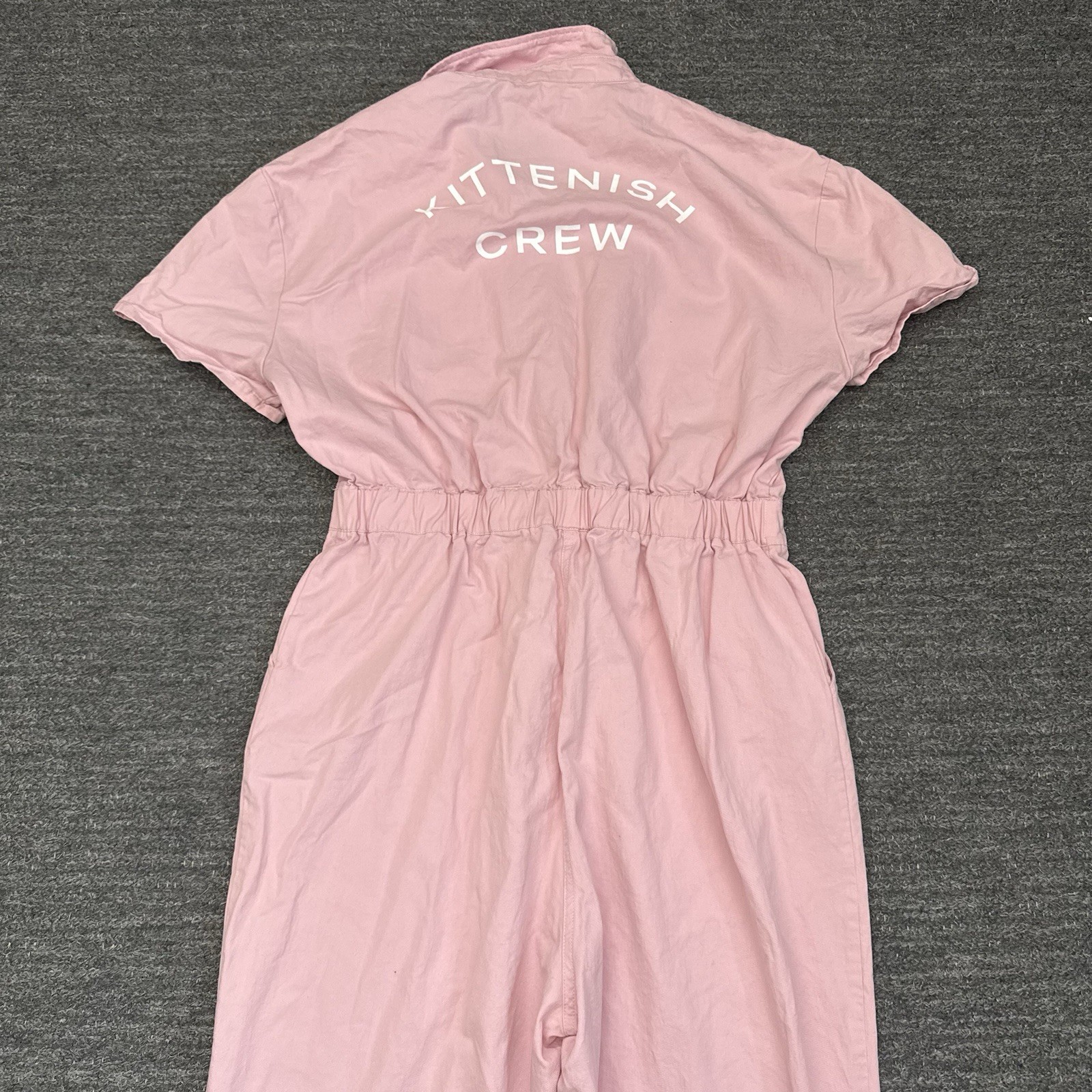 Kittenish Jumpsuit Women XL Pink Crew Cat Lady Workwear Mechanical Short Sleeve-image