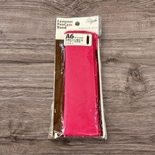 6  Pen Case with Elastic Band  Zipper Pink Office Student Pencil Pouch New