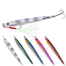 5pcs 7g-100g Metal Jig Lure Shore Spoon Jigging Bass Saltwater Fishing Tackle