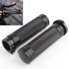 1" Motorcycle Handlebar Hand Grips Black For Harley Electra Glide Road King Dyna