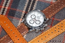 NEVIS Beveridge Leather Watch Strap - Scottish Heritage & Racing-Inspired Design