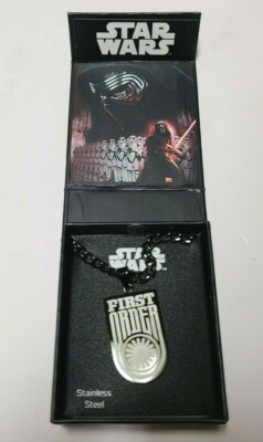 Star Wars Jewelry Episode 7 First Order Black-Plated Men's Pendant Necklace, 22''