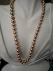 Tone Hand Knotted Necklace Vintage Pci Pink Pearl Gold
