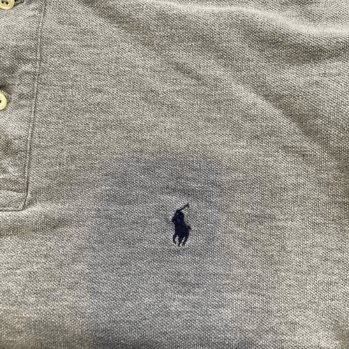 Vintage Polo Ralph Lauren Mens Polo Shirt Long Sleeve XL Grey Gray Solid Extra L - Picture 4 of 11