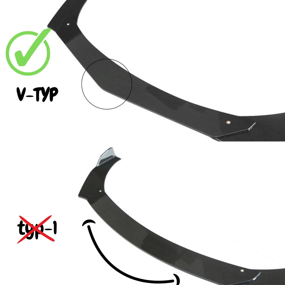 Parachoques Alerón Labio Delantero Spoiler para Fiat 132 Tipo V Carbono Look - Imagen 3 de 4