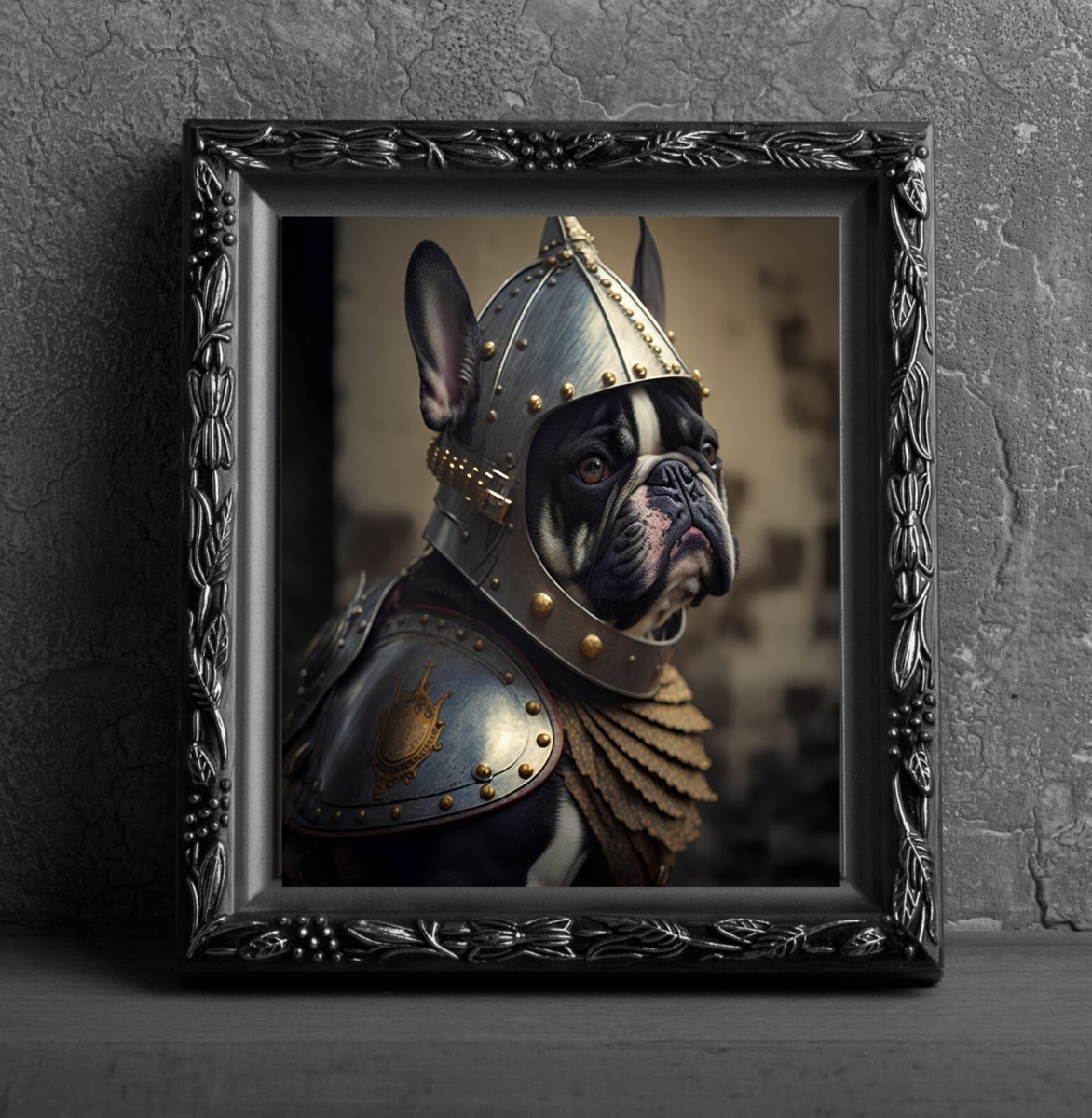 Medieval Bull Dog Art Print Wall Hanging Animal Poster Picture Photo Animal