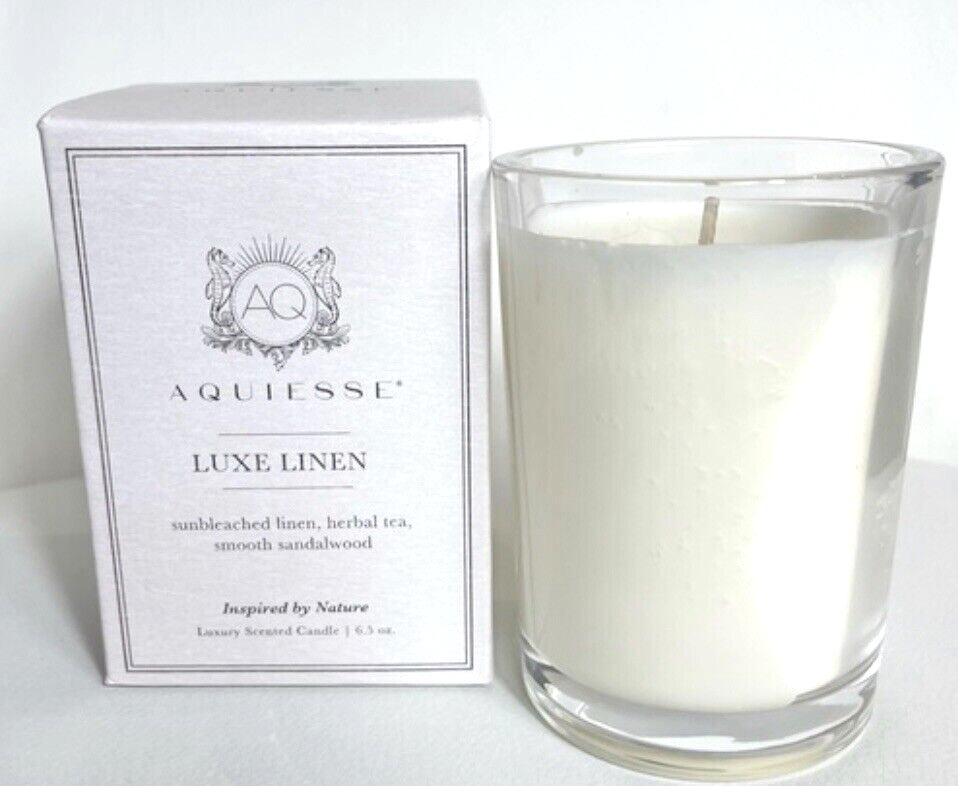 Aquiesse LUXE LINEN Candle 6.5 oz eBay