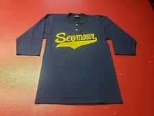 Vintage Russell Athletics 3/4 Sleeve 2 Button T-Shirt Blu M Cotton Blend U.S.A.