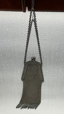 Antique 1920's Mesh Purse Silver Tone Metal