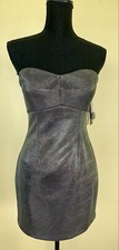 Guess Women’s Strapless Dress Medium Lurex Metallic Mini Y2K