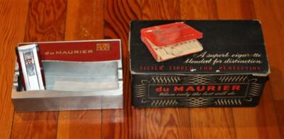 Vintage Du Maurier Cigarette Counter Display Box 10 Tobacco Tins