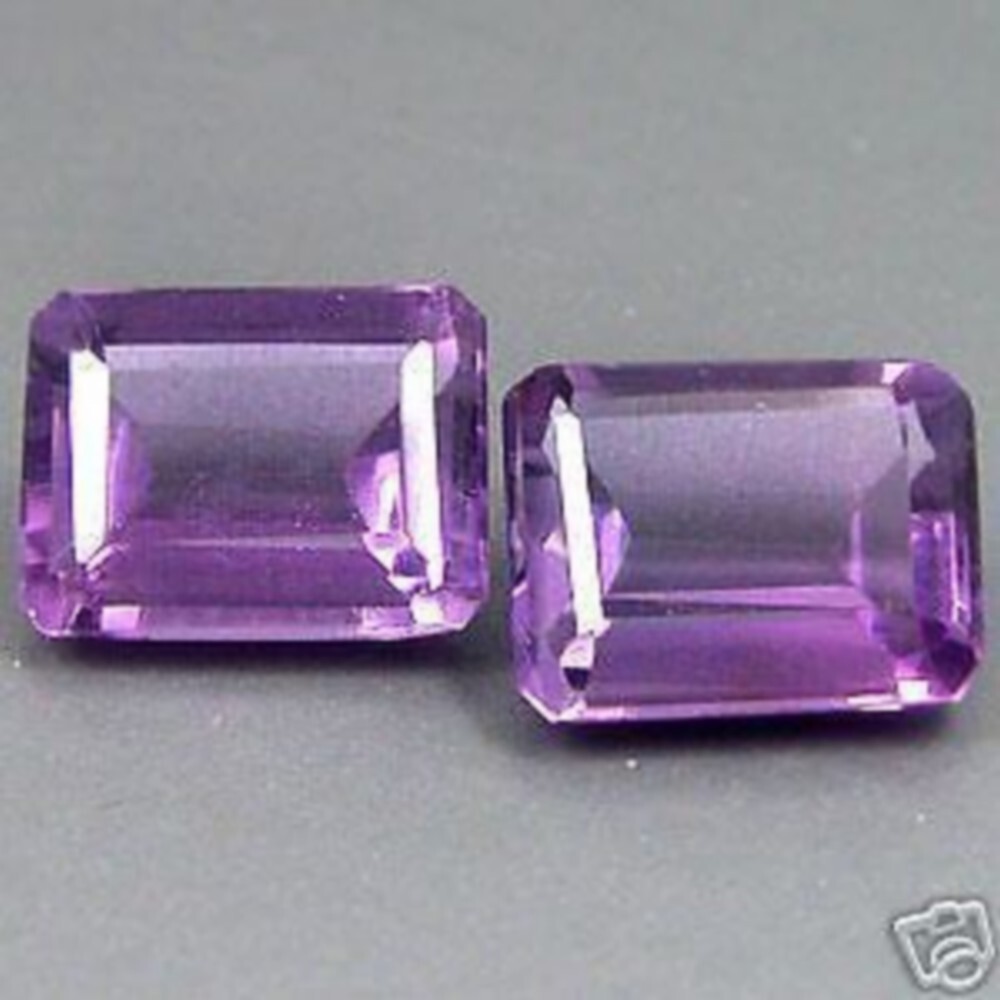 Améthyste hydrothermal 3.65 cts, lot de 2 pierres taillées violettes pour création de bijoux