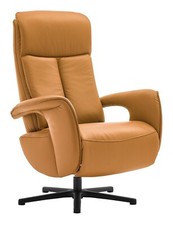 Hukla AVUS Relaxsessel Fernsehsessel mit Relaxfunktion Currygelb Leder