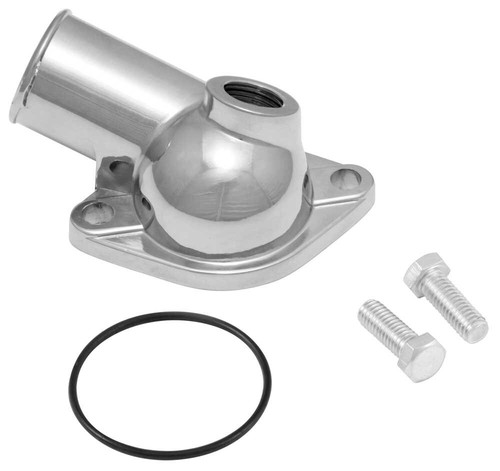 Chrome Thermostat Housing Water Neck Chevy V8 Engine 1/2" NPT Fitting - Picture 2 of 2