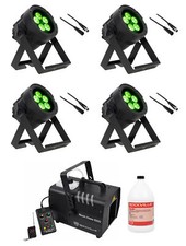 4 American DJ Encore LP5IP Outdoor LED DMX Par Wash Lights Hazer Fluid Cables