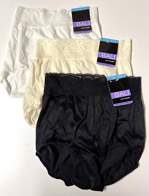 Set/3 Bali Lacy Skamp Lace Panties Size 5/S Briefs NEW #V744