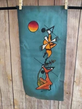 Kiwanuka Nairobi African Painting On Cloth Musician Dancer Wall Hanging Art