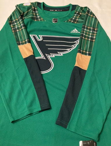 Sz 54 Adidas St. Louis Blues St. Patrick's Day Green Authentic NHL Hockey Jersey - Picture 4 of 12