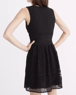 NWT Abercrombie Fitch Lace Crochet Skater Dress Size 0 Black $80 | eBay