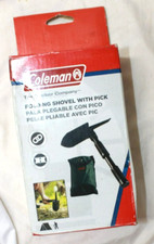 Coleman Folding Shovel with Pick and Pouch Tempered Steel Construction NEW Boxed
