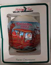 Christmas Memories Satin Ornament Santa Express 1999 Vintage In Box