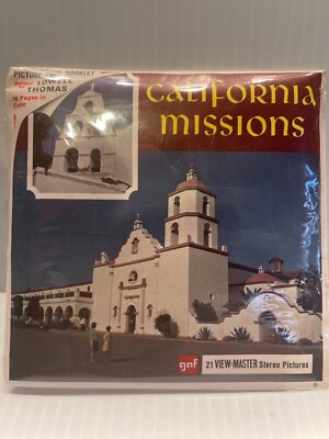 VINTAGE GAF VIEW MASTER- CALIFORNIA MISSIONS-A183-EDITED LOWELL THOMAS-BOOKLET