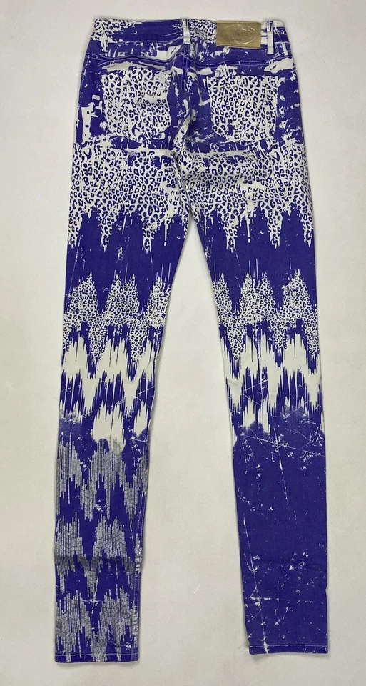 Женские узкие джинсы из денима Custo Barcelona Ultra All Over Print размер 28 фиолетовый - Изображение 4 из 4