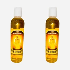 2 PACK - SANTA MUERTE AMARILLA Agua Espiritual Limpias Abre Camino Dinero 16 oz