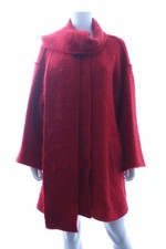 Dolce & Gabbana Scarf Collar Wool And Mohair-blend Coat / Red / Rrp: £2,800.00
