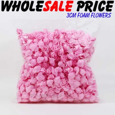 500 Stck. Schaumrosen 3 cm Künstliche Schaumblumenköpfe Zum Selbermachen Rose Bär Dekor Geschenk UK