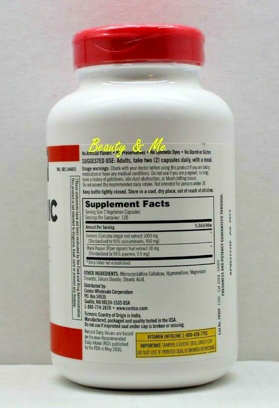 Kirkland Signature Turmeric 1000 mg., 240 Capsules 96619104536 eBay