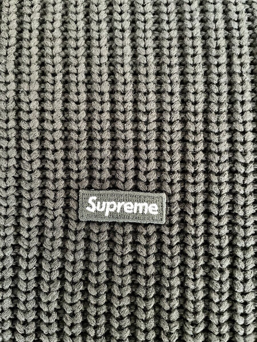 BRAND NEW SUPREME Small Box Logo Black Textured Knit Sweater