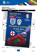 ENGLAND v SLOVENIA 25 June 2024 EURO FAN (blue cover) 12 pg + OFFICIAL LINESUP