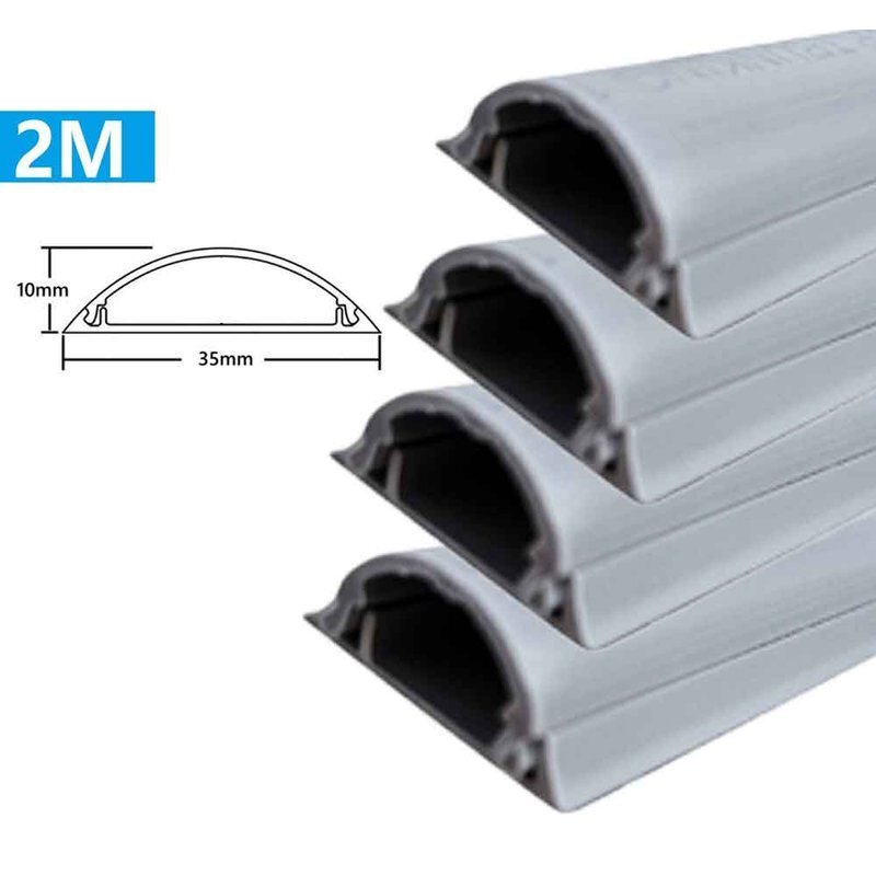 8 Metri Canaline Da Pavimento Passacavi In PVC Con Biadesivo e Coperchio 35mm*10