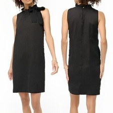 NWT $110 J. Crew Factory Black Bow-Neck A-Line Shift Dress BL887 sz 6