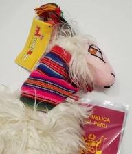 ANDE ZOO LLAMA PLUSH STUFFED ANIMAL HANDMADE IN PERU WITH PASSPORT & SCARF 9"