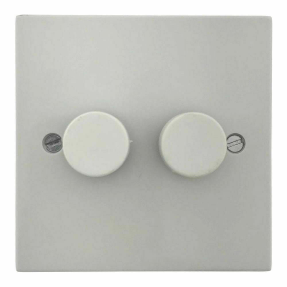 Selectric D400-2G Conventional Rotary Dimmer Switch 2 Gang 2 Way 60-400W White