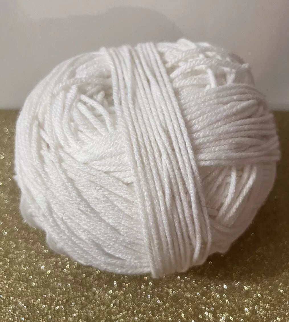 1 Ball of Soft Yarn White 6 oz. Acrylic Worsted 4 Med Approx. 370 YD